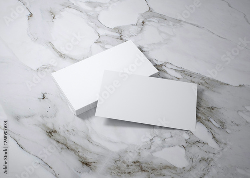 Bussiness card mockup.Bussiness cards on marble background.template. - 3d render