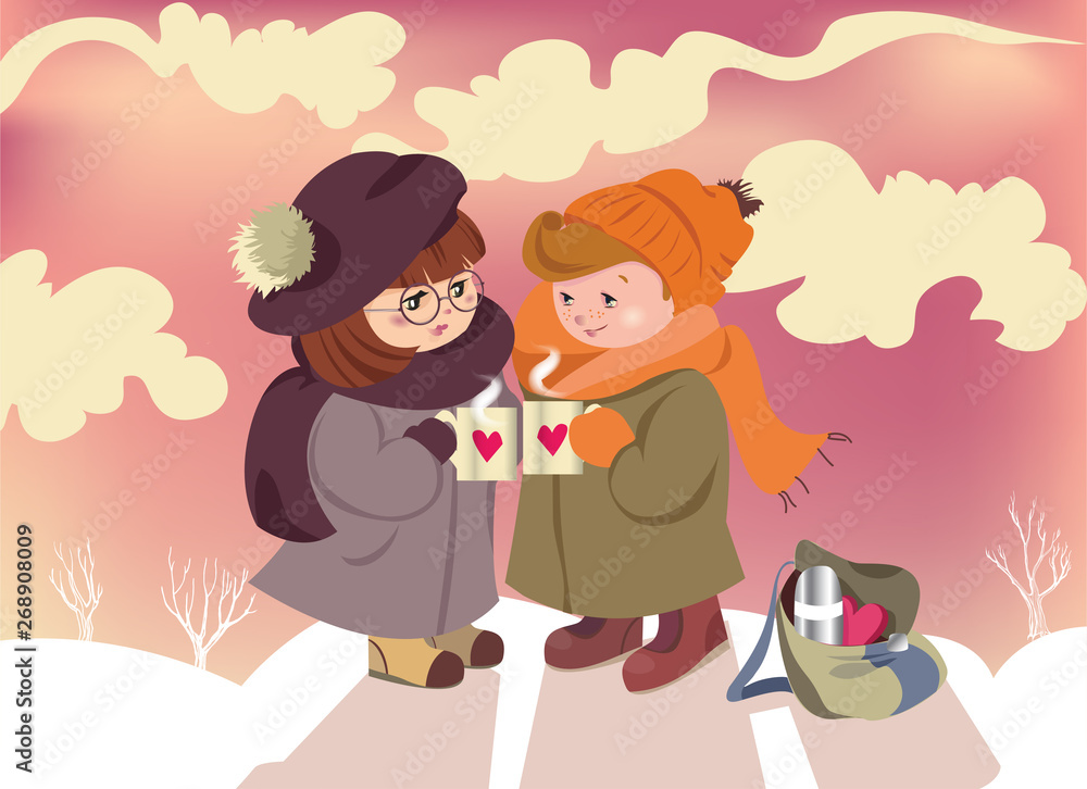 valentine's day card couple in love children valentine's day card couple in love children