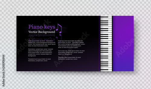Vector design template with top view Piano keys