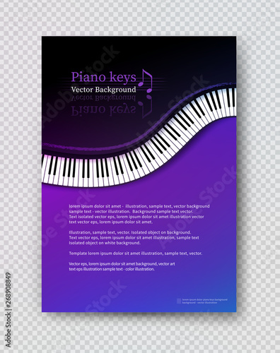 Vector design template with top view Piano keys