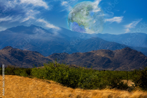 Terraformed Moon. View from the Earth