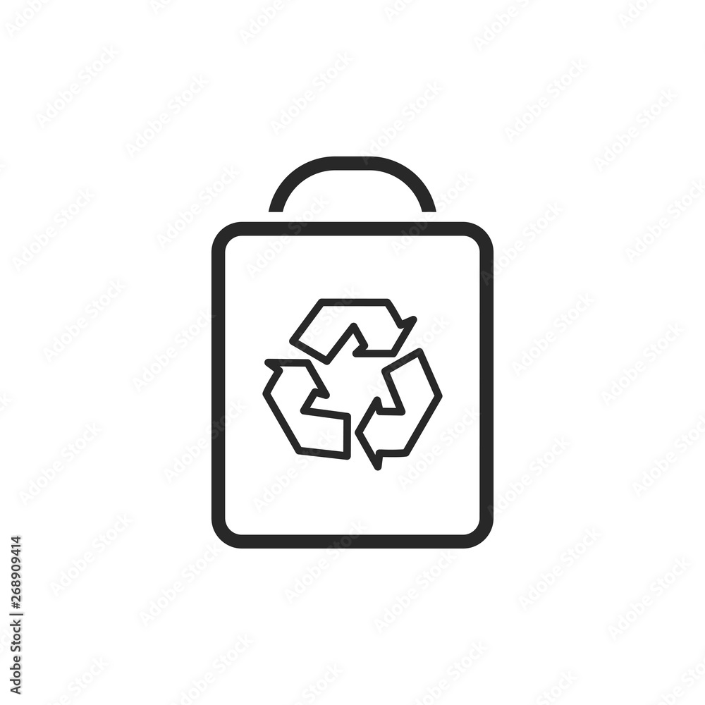 Recycle bag vector icon