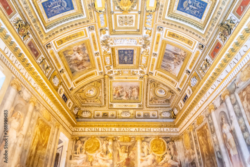 Picturesque decoration of pope apartment in Castel Sant Angelo  or Hadrian Mausoleum  Rome  Italy