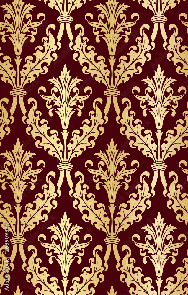 damask design luxury vector seamless pattern flowery gold damask design luxury vector seamless pattern flowery gold