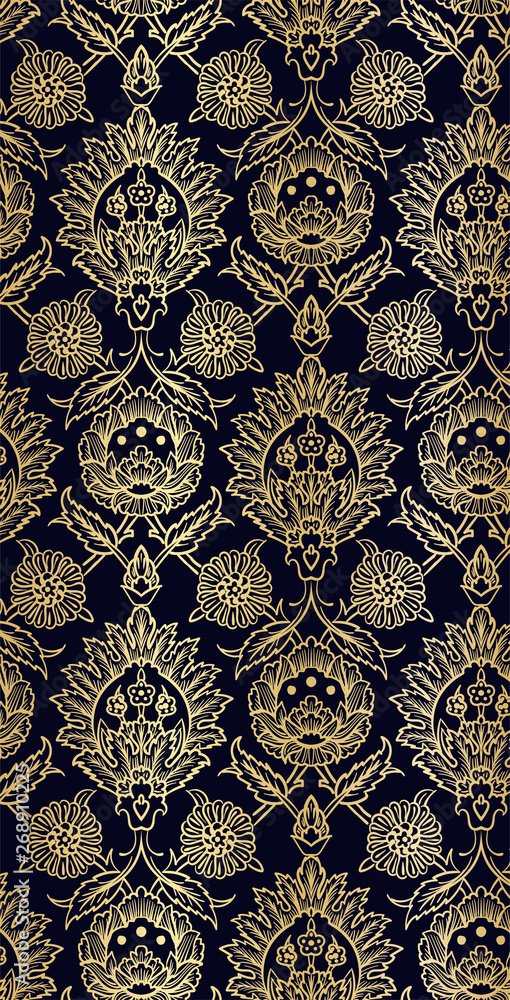damask design luxury vector seamless pattern flowery gold damask design luxury vector seamless pattern flowery gold