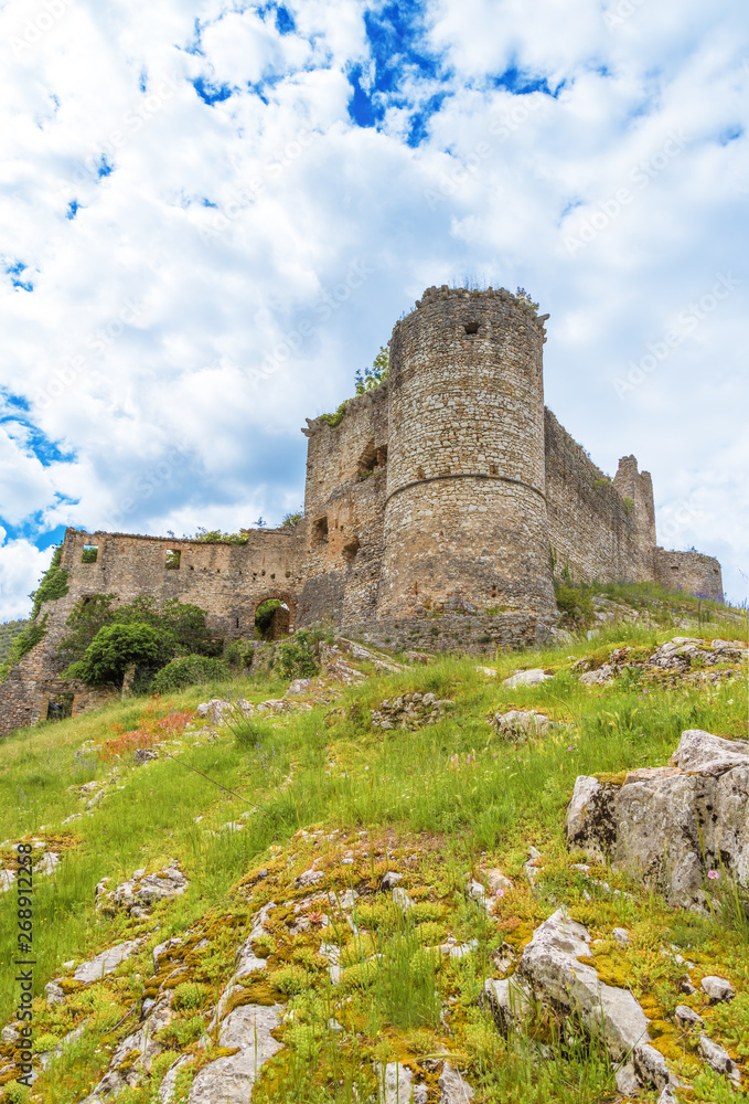Rocchettine, Torri in Sabina (Italy) - The ruins of a medieval village in the heart of the Sabina, Lazio region, with destroyed castle Rocchettine, Torri in Sabina (Italy) - The ruins of a medieval village in the heart of the Sabina, Lazio region, with destroyed castle