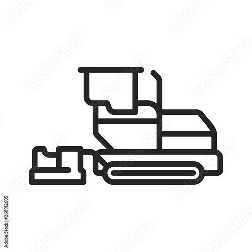 Asphalt paver vector icon