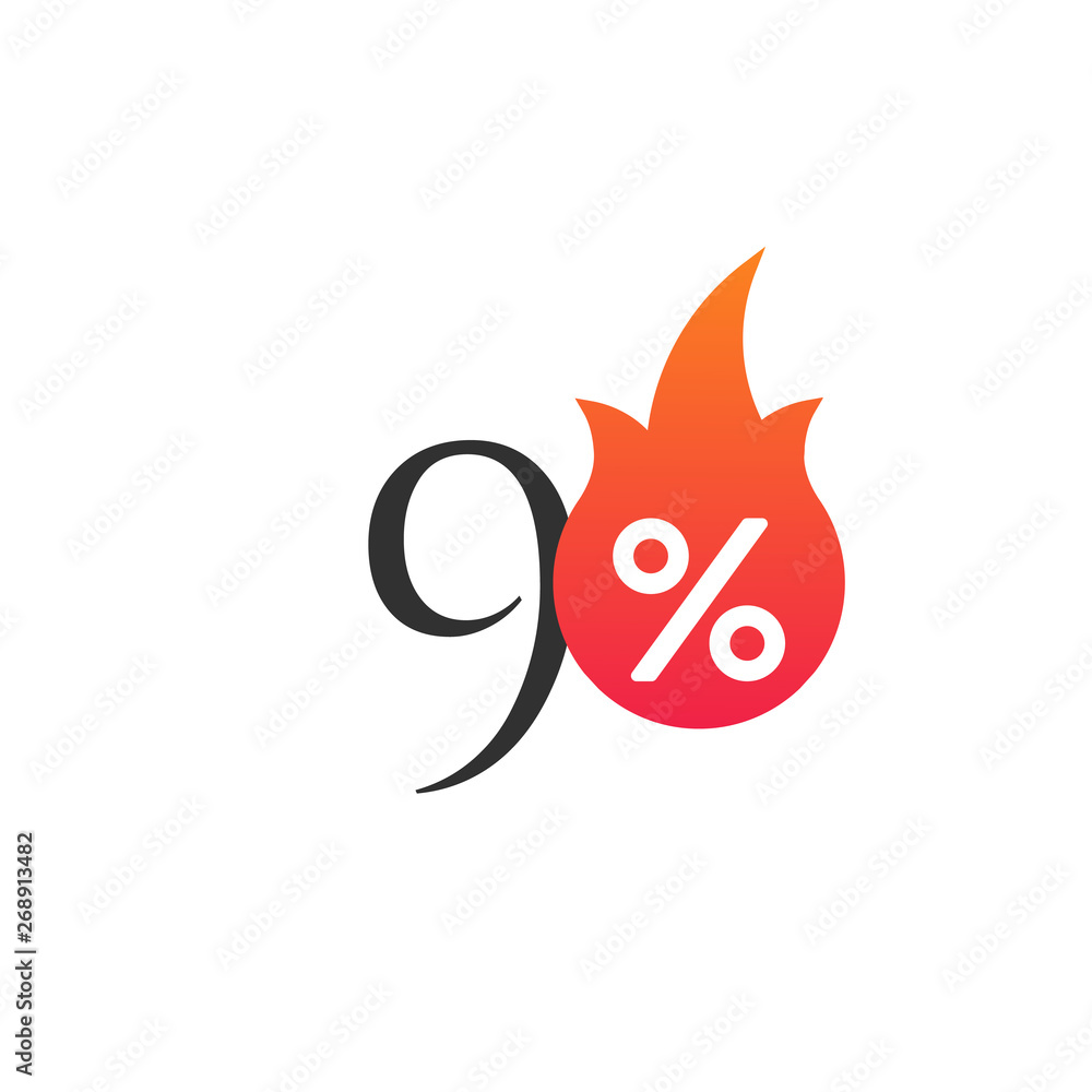 90 percent off with the flame, burning sticker, label or icon. Hot Sale flame and percent sign label, sticker. special offer, big sale, discount percent off. 90 percent off with the flame, burning sticker, label or icon. Hot Sale flame and percent sign label, sticker. special offer, big sale, discount percent off.