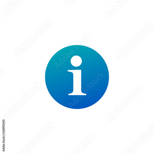 Info icon Flat information button sign, symbol, sticker. For mobile user interface. Vector illustration isolated on white background