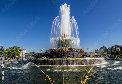Fountain "Stone flower" on the territory of the All-Russian exhibition center (VDNH). Moscow, Russia