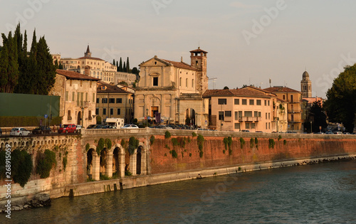 VERONA, ITALY. Verona. Veneto region. City of Verona with river at sunny day. Italy