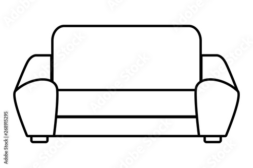 Couch Icon Cartoon Black And White