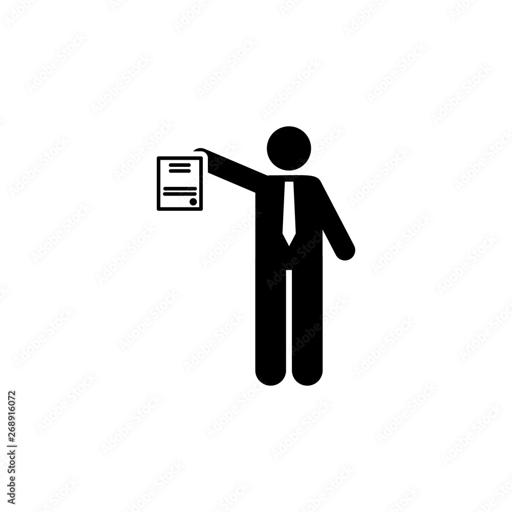 Pictogram of certificate, job, man icon Pictogram of certificate, job, man icon