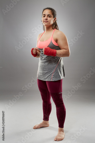 Young kickboxing lady