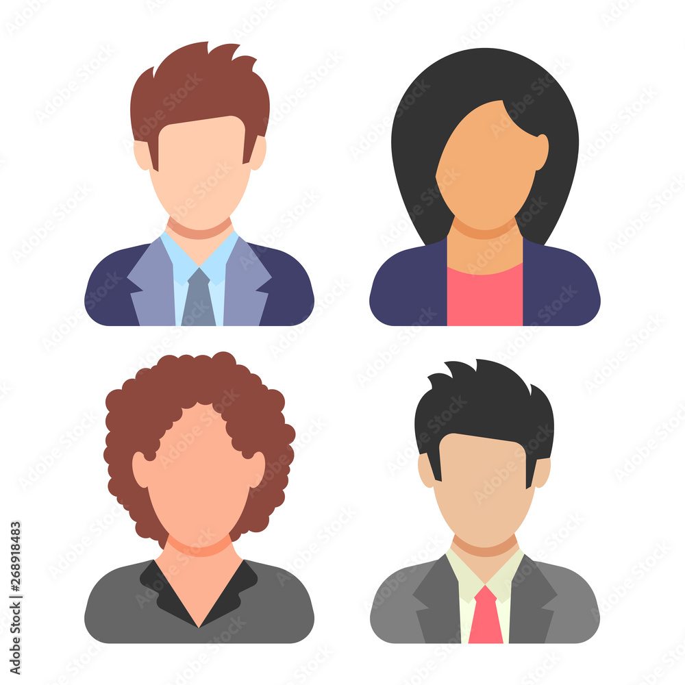 People icon in flat style People icon in flat style