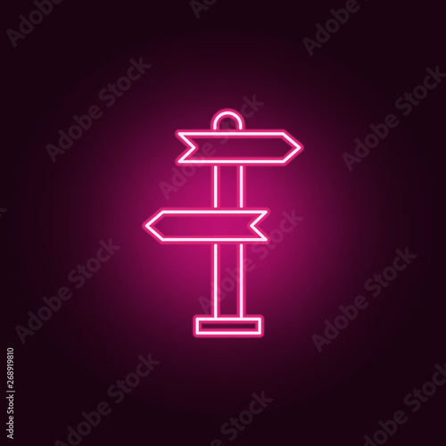 Signpost, pointer line neon icon. Elements of Real Estate set. Simple icon for websites, web design, mobile app, info graphics