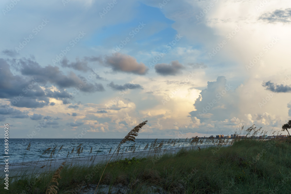 A beautiful cloudy morning on the beach in Treasure Island, Florida A beautiful cloudy morning on the beach in Treasure Island, Florida