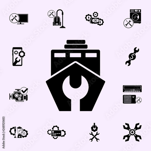 Repair ship, wrench icon. Repair icons universal set for web and mobile