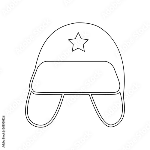 hat with ear flaps icon. Element of Russia for mobile concept and web apps icon. Outline, thin line icon for website design and development, app development