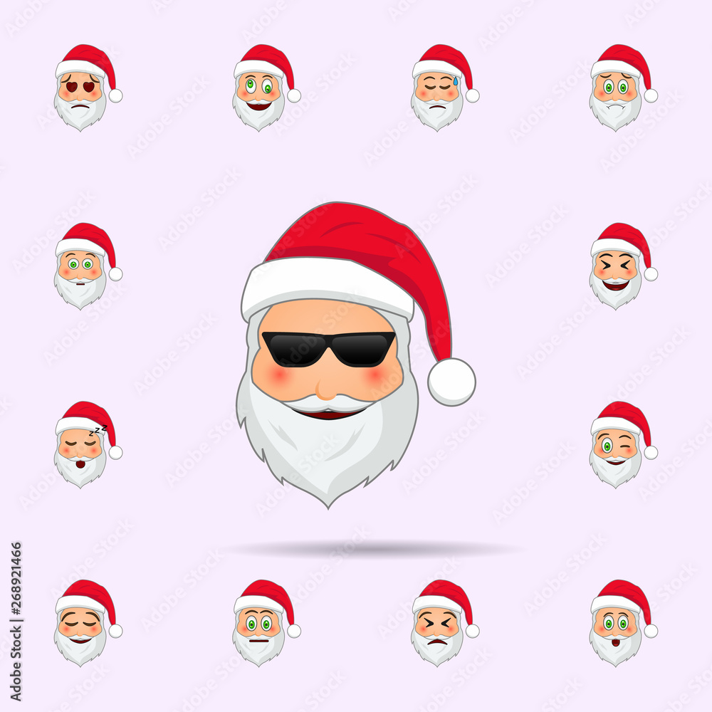 Santa Clause in cool in sunglasses emoji icon. Santa claus Emoji icons universal set for web and mobile Santa Clause in cool in sunglasses emoji icon. Santa claus Emoji icons universal set for web and mobile