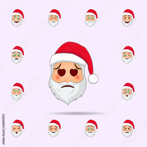 Santa Clause in enamored emoji icon. Santa claus Emoji icons universal set for web and mobile