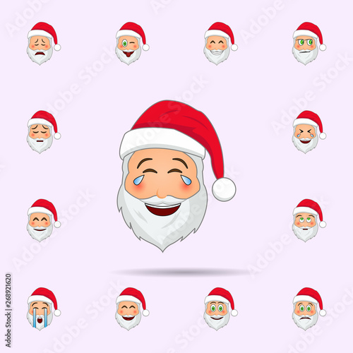 Santa Clause in tears of happiness emoji icon. Santa claus Emoji icons universal set for web and mobile