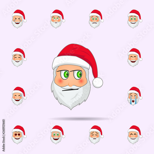 Santa Clause in indifference emoji icon. Santa claus Emoji icons universal set for web and mobile