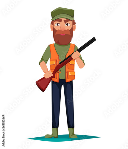Hunter man cartoon character