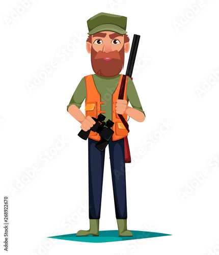 Hunter man cartoon character