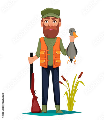 Hunter man cartoon character