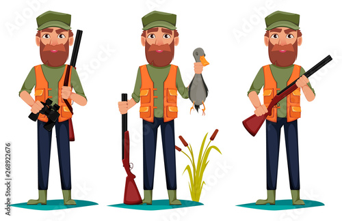 Hunter man cartoon character
