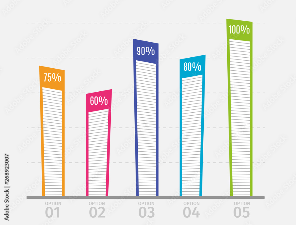 Modern colorful shaded chart, graph. Template for diagram, presentation ...