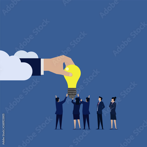 Business team given idea from cloud internet
