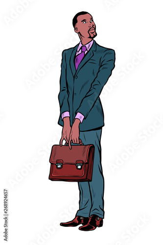 african businessman with a business briefcase