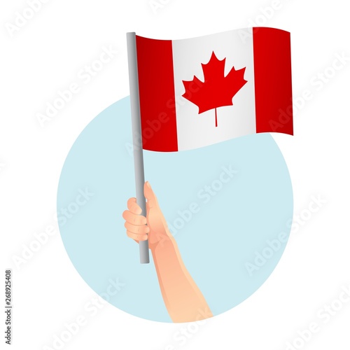 Canada flag in hand icon