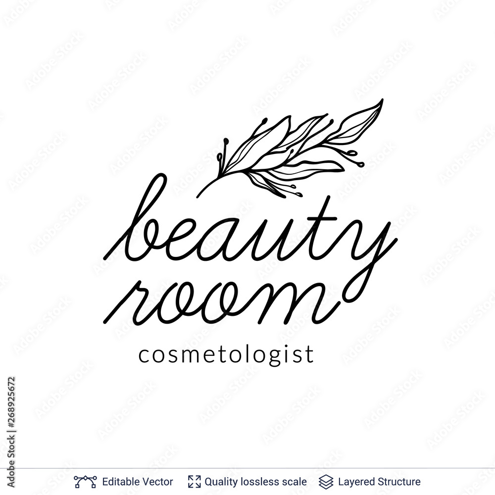 Obraz premium Beauty room or salon cosmetologist logo design.