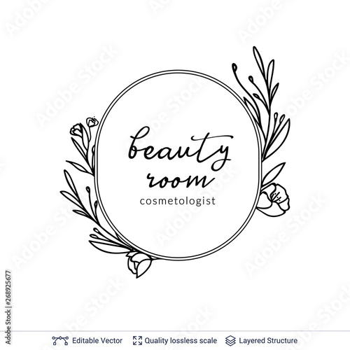Beauty room or salon cosmetologist logo design.