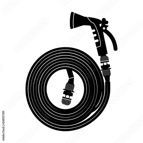 Hose for watering in the garden. Vector illustration