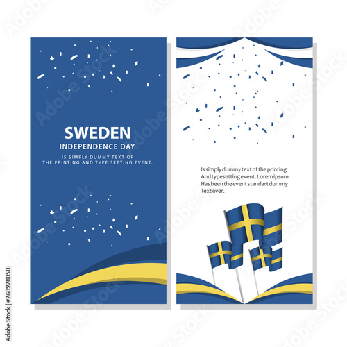 Happy Sweden Independence Day Celebration Poster Template Design Illustration