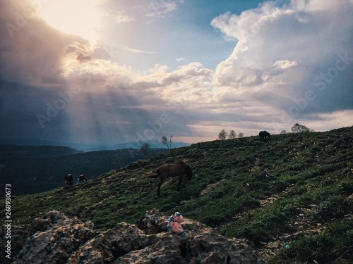 sunset in the mountains