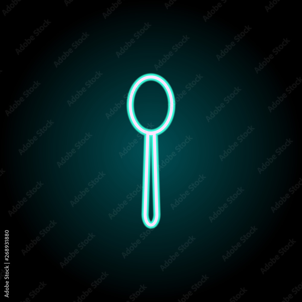 a spoon neon icon. Elements of kitchen set. Simple icon for websites, web design, mobile app, info graphics a spoon neon icon. Elements of kitchen set. Simple icon for websites, web design, mobile app, info graphics