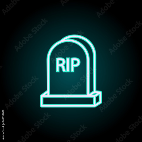 grave neon icon. Elements of Insurance set. Simple icon for websites, web design, mobile app, info graphics