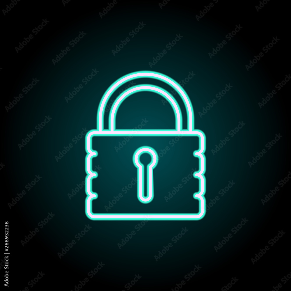 lock neon icon. Elements of Insurance set. Simple icon for websites, web design, mobile app, info graphics lock neon icon. Elements of Insurance set. Simple icon for websites, web design, mobile app, info graphics