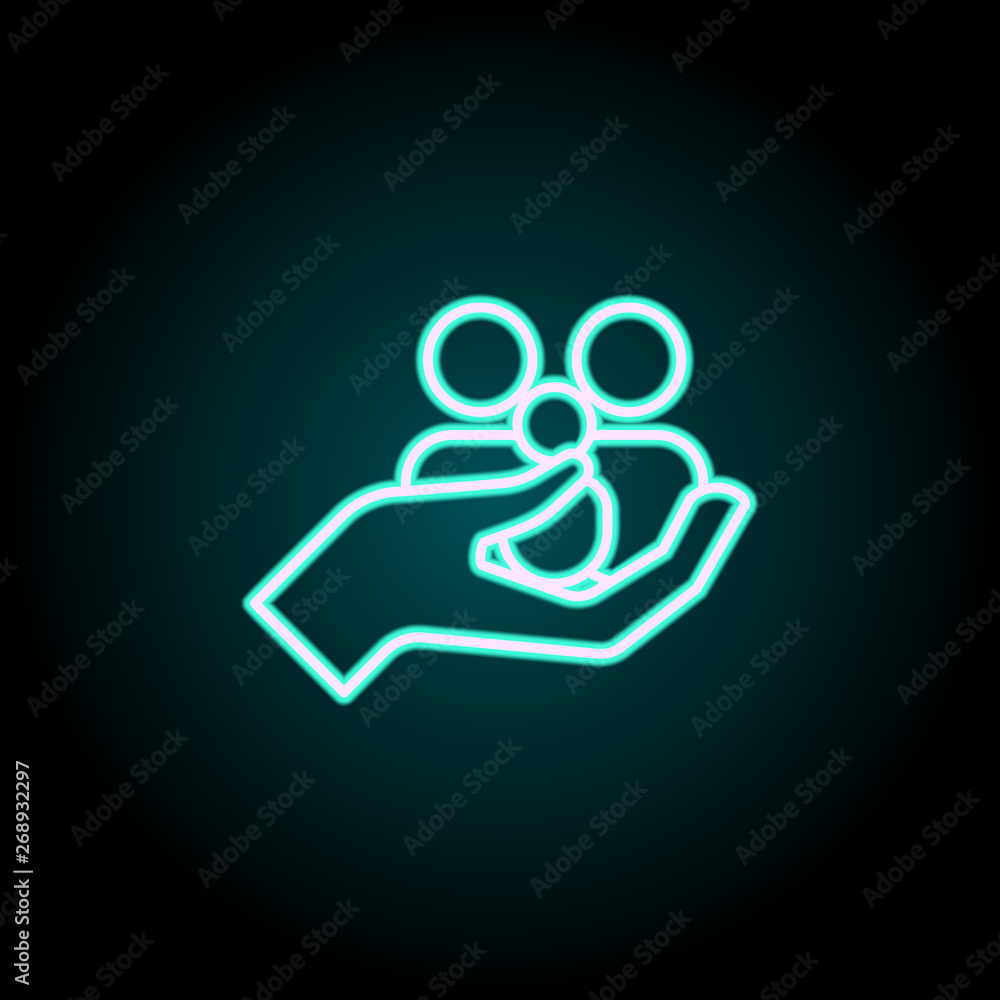 protect the family neon icon. Elements of Insurance set. Simple icon for websites, web design, mobile app, info graphics protect the family neon icon. Elements of Insurance set. Simple icon for websites, web design, mobile app, info graphics