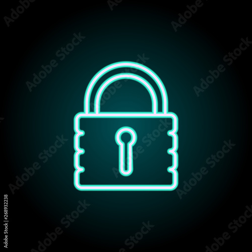 lock neon icon. Elements of Insurance set. Simple icon for websites, web design, mobile app, info graphics