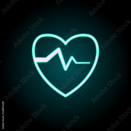 palpitation neon icon. Elements of Insurance set. Simple icon for websites, web design, mobile app, info graphics