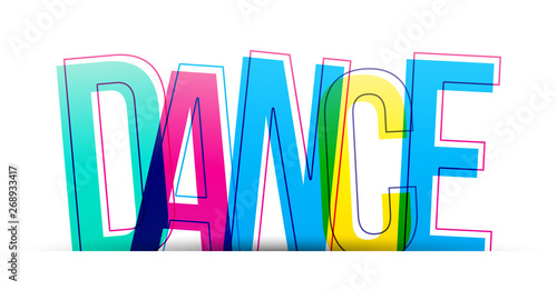 Dance colorful word vector isolated on a white background