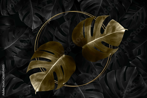 Golden tropical leaves