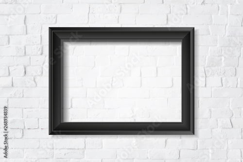 Black blank frame on the wall