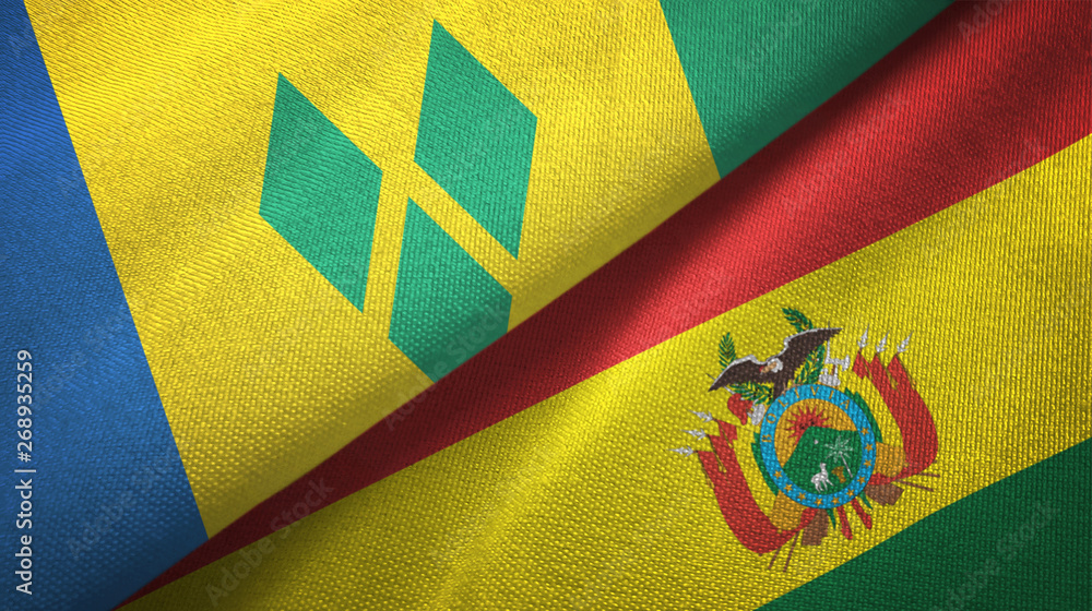Saint Vincent and the Grenadines and Bolivia two flags Saint Vincent and the Grenadines and Bolivia two flags
